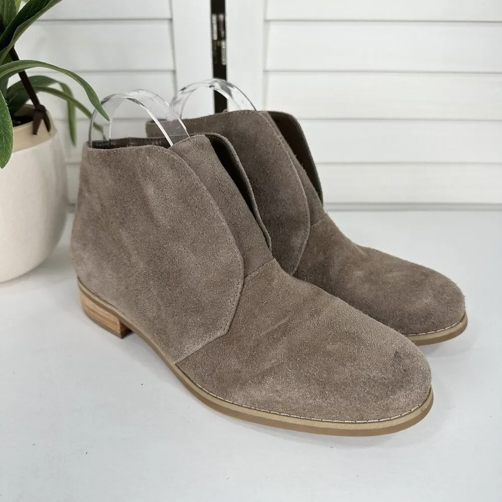 Blondo Verona Tan Suede Ankle Boots Slip On Waterproof Block Heel Women Size 7.5 - Picture 2 of 8